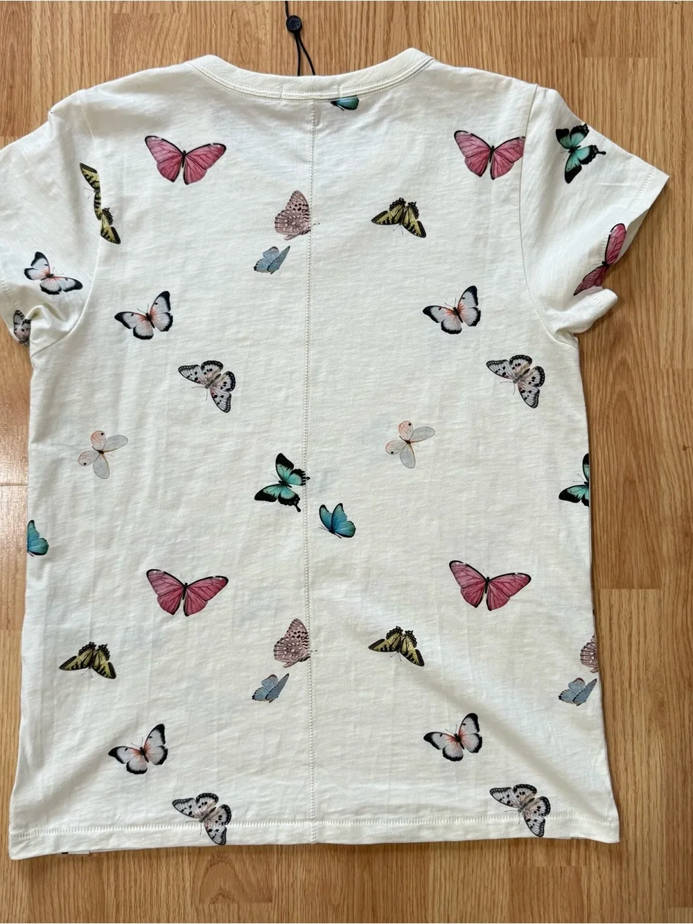 Rag & Bone Ozzy Butterfly Tee Ivory Multi Graphic T Shirt Womens Size M NWOT - Picture 3 of 9